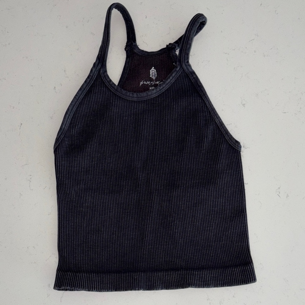 Free People Happiness Runs Black Tank XS/S